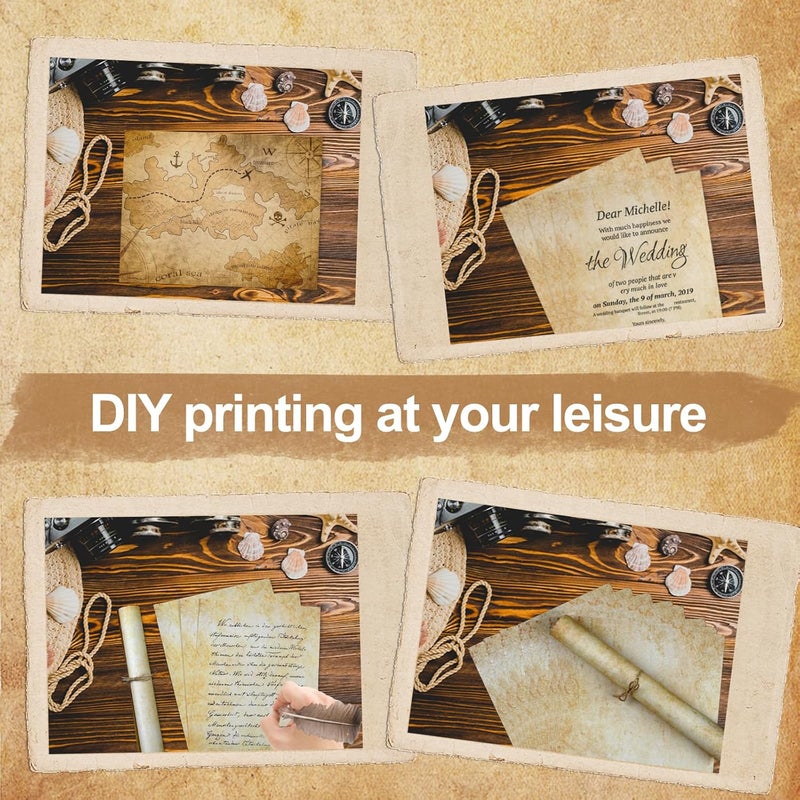 Joyberg 70PCS Vintage Paper 8.5 x 11 in Parchment paper for Writing Letter writing Paper, Decorative Printer Paper for Invitation, Letter, Resume, Award, Diploma, Art, Craft, Certificate Antique - Image 5